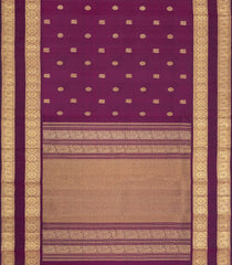 Dark Burgundy Handloom Kanchipuram Silk Saree With Annam Buttas-KA16323