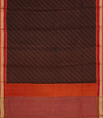 Black Woven Pure Silk Saree With Printed Geometric Motifs-PS0666