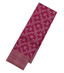 Magenta Handloom Kanchipuram Silk Saree With Floral Vine Motifs-KA14035