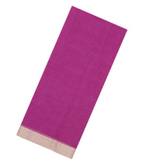 Pink Handwoven Bengal Cotton Saree With Taupe Border-BG1504