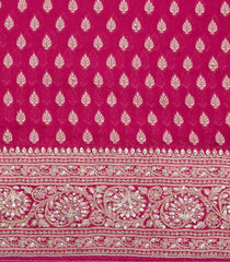 Pink Woven Banarasi Khaddi Georgette Silk Saree With Embroidered Border-BE1959