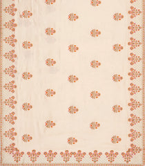 Cream Woven Synthetic Blended Saree With Embroidered Motifs-EN2083