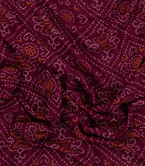 Maroon Woven Mysore Silk Saree With Printed Floral Motifs-MS3346