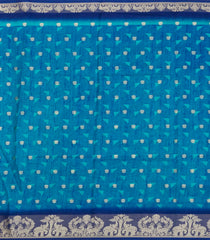 Turquoise Printed Synthetics Dola With Zari Butta & Zari Border -BL5224