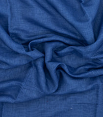 Blue Printed Synthetic Linen Saree With Contrast Pallu-SY0327