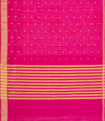 Pink Handloom Silk Cotton Saree With Buttas & Zari Border-SC4660
