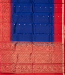 Blue Handloom Soft Silk Saree With Buttas & Contrast Border-SO4031