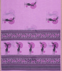 BubbleGum Pink Printed Synthetic Linen Saree With Zari border-BL5151