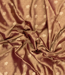 Dusty Peach Woven Art Dupion Tissue Saree With Floral Motifs-BL5857