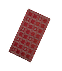 Crimson Woven Synthetic Dupion Saree With Checks & Contrast Pallu-SY0517