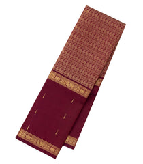 Maroon Handloom Kanchipuram Silk Saree With Mango Motifs-KA15186