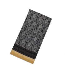 Black Woven Tussar Silk Saree With Printed Geometric Motifs-TU3072