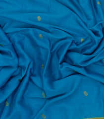 Sky Blue Woven Art Crepe With Stone Work In Contrast Border-BL5143