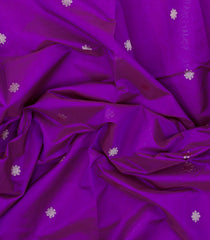 Purple Handloom Silk Cotton Saree With Kolam Buttas-SC3959