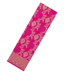 Pink Woven Tussar Silk Saree With Floral Motifs-TU3431