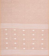 Taupe Handloom Bengal Cotton Saree With Coin Buttas-BG1663