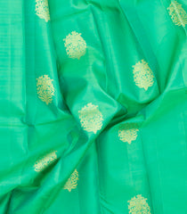 Aquamarine Handloom Korvai Kanchipuram Silk Saree With Zari Buttas-KA15953