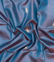 Steel Blue Woven Tussar Silk Saree With Tribal Motifs-TU3497