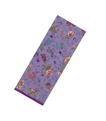 Lilac Printed Pure Satin Silk Saree With Floral Motifs-PS0936