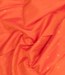 Orange Handloom Kanchipuram Silk Saree With Square Buttas-KA15695