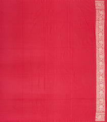 Crimson Handloom Banarasi Silk Saree With Floral Motifs-BE1288