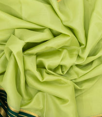 Cardamom Green Woven Mysore Crepe Silk Saree With Contrast Border-MS3182