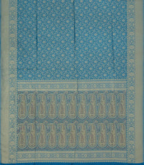 Blue Woven Art Dupion Saree With Floral Zari Motifs-BL5863