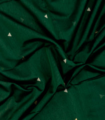 Dark Green Handloom Maheswari Silk Cotton Saree With Buttas-SC4141
