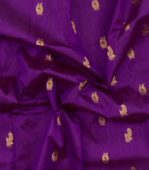 Purple Handloom Silk Cotton Saree With Zari Buttas-SC4718