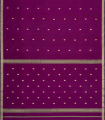 Purple Handloom Maheswari Silk Cotton Saree With Floral Buttas-SC4896