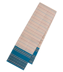 Taupe Handloom Korvai Kanchipuram Silk Saree With Silk Veldhari Stripes-KA15419
