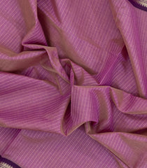 Lilac Handloom Silk Cotton Saree With Zari Stripes-SC4220