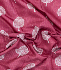 Dusty Peach Printed Synthetic Dola Saree With Zari Stripes & Border-BL5389