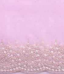 BubbleGum Pink Woven Pure Viscose Saree With Embroiderd Stone Work-EN2099