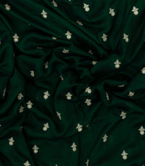 Bottle Green Woven Synthetic Blended Saree With Embroidered Motifs-EN2017