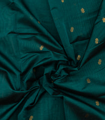 Sea Green Handloom Silk Cotton Saree With Buttas & Contrast Border-SC4697