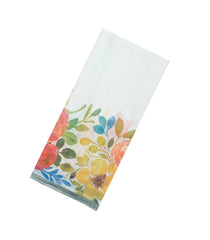 Off White Printed Synthetic Linen Saree With Floral Motifs-SY0124