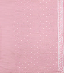 Light Peach Woven Art Linen Saree With Floral Motifs-BL5658