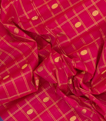 Pink Handloom Gadwal Silk Cotton Saree With Checks & Buttas-GA0371