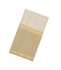 Off White Handloom Muppagam Silk Cotton Saree With Checks-SC4348