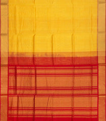 Yellow Handloom Silk Cotton Saree With Contrast Pallu-SC3663