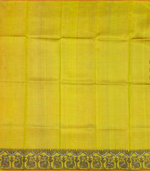 Mustard Woven Silk Saree With Printed Horse Motifs-PS0572