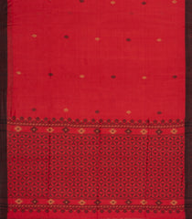 Red Woven Tussar Silk Saree With Buttas & Contrast Border-TU3476