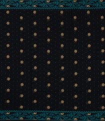 Black Handloom Bengal Cotton Saree With Floral Motifs-BG1641