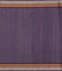 Dark Purple Handloom Kanchi Cotton Saree With Buttas-KC1772