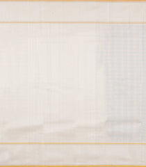 Mustard Handloom Korvai Kanchipuram Silk Saree With Silk Checks-KA16617