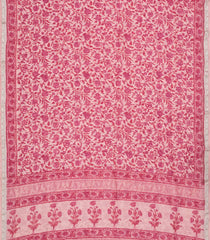 Baby Pink Handloom Chanderi Cotton Saree With Printed Floral Motifs-CC1322