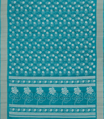 Cyan Printed Art Dola Silk Saree With Zari Border-BL5790