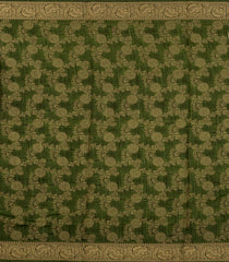 Green Printed Synthetics Dola Silk Saree With Floral Zari Motifs-BL5248