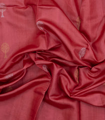 Dusty Peach Woven Tussar Silk Saree With Tree Buttas-TU3235